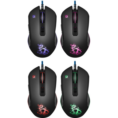 Мишка Defender Sky Dragon GM-090L, 6кн., 3200dpi, (+килимок) підсвітка