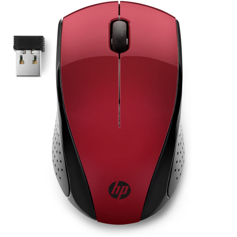 Мишка бездротова HP 220, 3 кн., 1600 dpi, чорно-червона