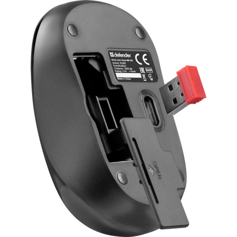 Мишка Defender Datum MM-285, бездротова, 3 кн. 1600 dpi, чорна