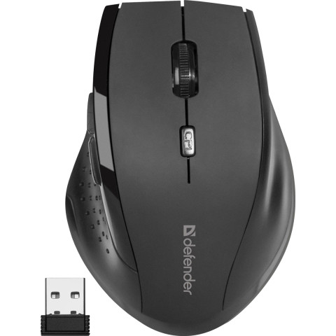 Мишка Defender Accura MM-365, бездротова, 6 кн. до 1600 dpi, чорна