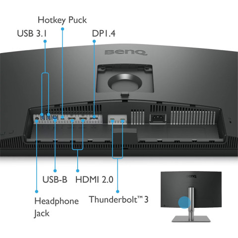 TFT 27" BenQ PD2725U, IPS, 4K UHD, DHDR400, 2xHDMI, DP, 2xThunderbolt 3 (USB-C), USB-hub, HAS, кол.