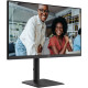 TFT 27" AOC U27E4CV, 4K UHD, IPS, 2xHDMI, DP, USB-C, RJ-45, USB hub, HAS, Pivot, кол., чорний