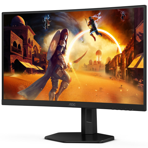 TFT 27" AOC C27G4ZXU, Fast VA, вигнутий, 280Hz, 2xHDMI, DP, USB-hub, HAS, колонки, чорний