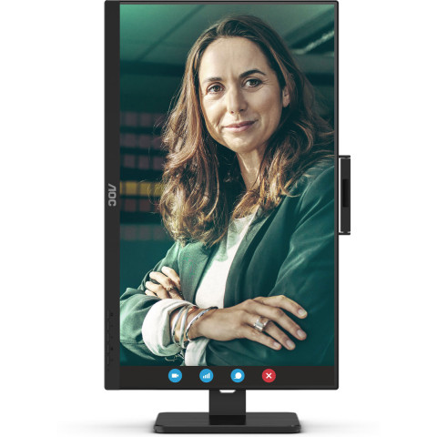 TFT 27" AOC Q27P3QW, QHD, IPS, 75Hz, 2xHDMI, DP, USB-hub, webcam, HAS, Pivot, колонки, чорний