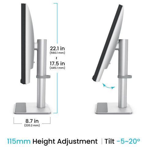 TFT 27" BenQ MA270U, IPS, 4K UHD, 2хHDMI, 2xUSB- C, HAS, Pivot, сріблясто-сірий