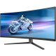 TFT 34" Philips 34M2C6500, QD-OLED, UWQHD, 175hz, вигн, 2xHDMI, DP, USB-hub, HAS, cинювато-сір