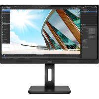 TFT 27" AOC U27P2, IPS, 4K, HDMI, DP, USB 3.2 хаб, Pivot, колонки, чорний