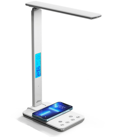 LED лампа настільна Media-Tech LEDITOU MT222, 4W 6500K, 15W QI з вбудованим WRL, біла