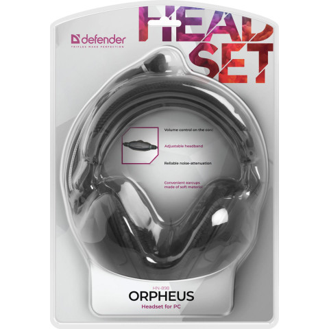 Гарнітура Defender Orpheus HN-898, 2х3,5мм, Black