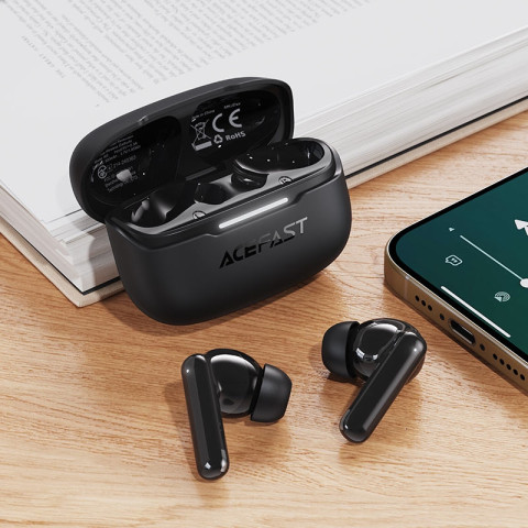 Навушники TWS Acefast W5 hybrid noise reduction black