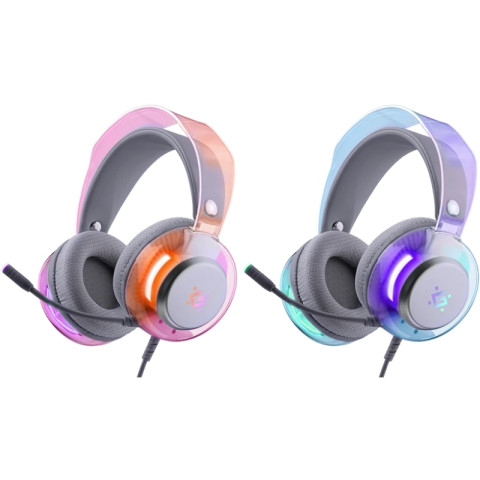 Гарнітура Defender Glitch, USB, RGB, 2м, White