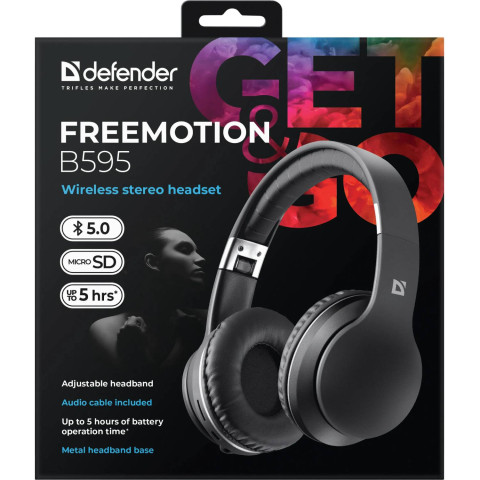 Гарнітура Defender FreeMotion B595, Bluetooth, Black
