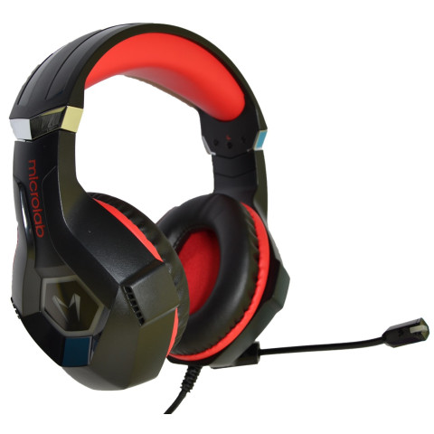 Гарнітура Microlab G7, 3,5мм+USB, Black-Red