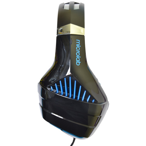 Гарнітура Microlab G6, 3,5мм+USB, Black-Blue
