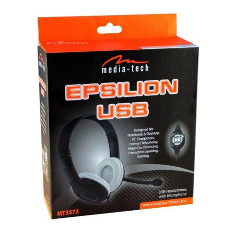 Гарнітура Media-Tech EPSILION USB, Black-White