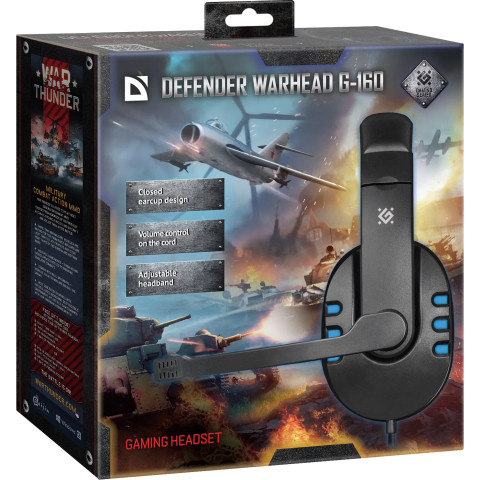 Ігрова гарнітура Defender Warhead G-160 чорно-синя