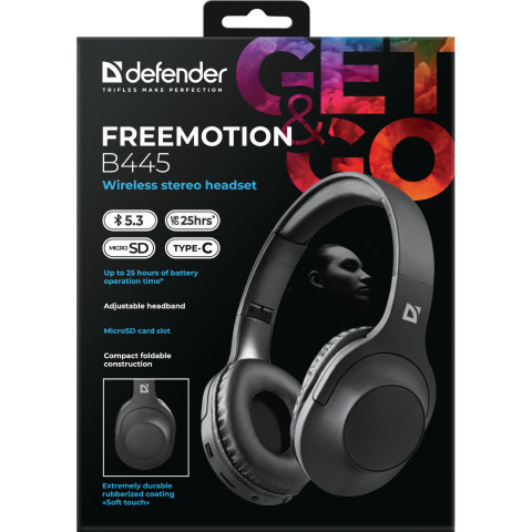 Гарнітура Defender FreeMotion B445 Bluetooth, Black