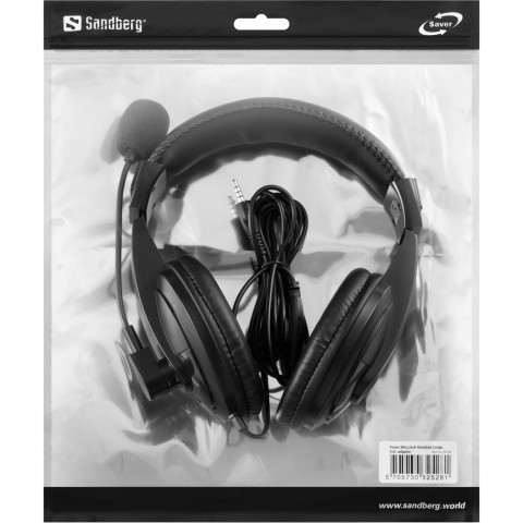 Гарнітура Sandberg Saver MiniJack Headset Large, 3,5мм, Black