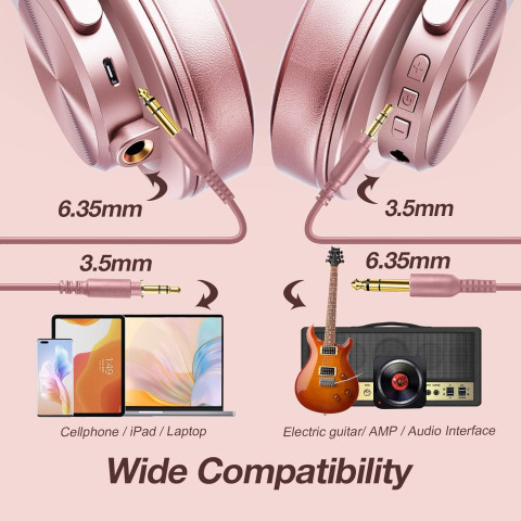 Гарнітура OneOdio Fusion A70, Bluetooth+3,5мм/6,35мм, Rose Gold