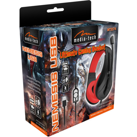 Гарнітура Media-Tech NEMESIS USB, Black-Red