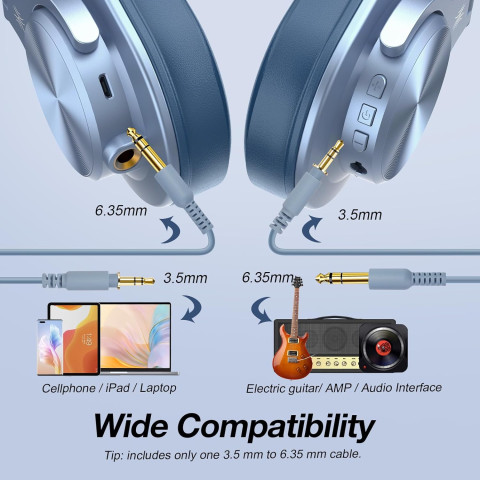 Гарнітура OneOdio Fusion A70, Bluetooth+3,5мм/6,35мм, Sky Blue