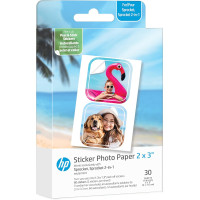 Фотопапір HP CutOut Sticker Zink 2"x3" Глянцевий, самоклеючий, стікери, 30 листів