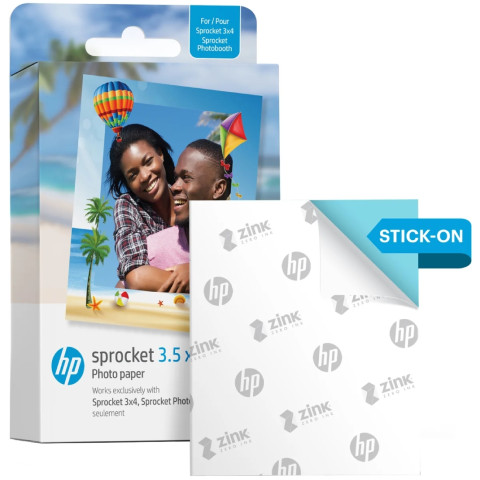Фотопапір HP Sprocket Zink 3.5"x4.25" Глянцевий, самоклеючий, 50 листів