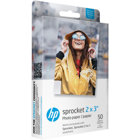 Фотопапір HP Sprocket Zink 2"x3" Глянцевий, самоклеючий, 50 листів
