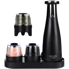 Млинок для спецій Adler AD 4449 black електричний/150мл/керамічні жорна/USB-C/3 змінні млинки/чорний