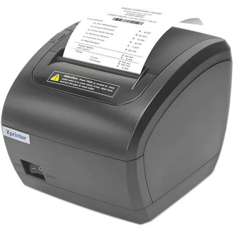 Друкарка чеків Xprinter XP-Q838L (термодрук, 230мм/с, стрічка 80мм, USB+Lan,RJ12, авторізак, чорний)
