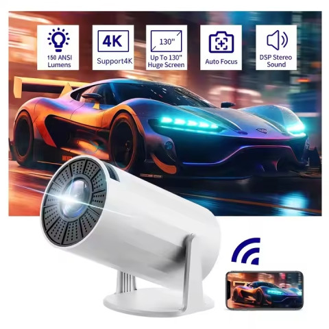 Проєктор H96 MAX X8 LED LCD HD 150AL 16:9 H713 1G/8G Android 11.0 HDMI WiFi BT білий