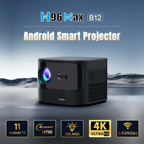 Проєктор H96 MAX B12 LED LCD FullHD 330AL 16:9 H700 2G/16G Android 11.0 HDMI WiFi BT чорний