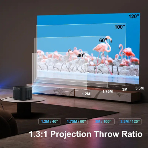 Проєктор H96 MAX B12 LED LCD FullHD 330AL 16:9 H700 2G/16G Android 11.0 HDMI WiFi BT чорний