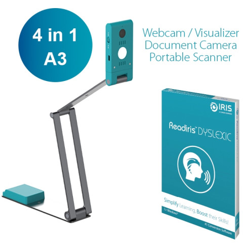 Сканер A3 Canon IRIScan Visualizer 7 Dyslexic (13MP 4K UltraHD MIC 4-in-1 USB книжковий блакитний)