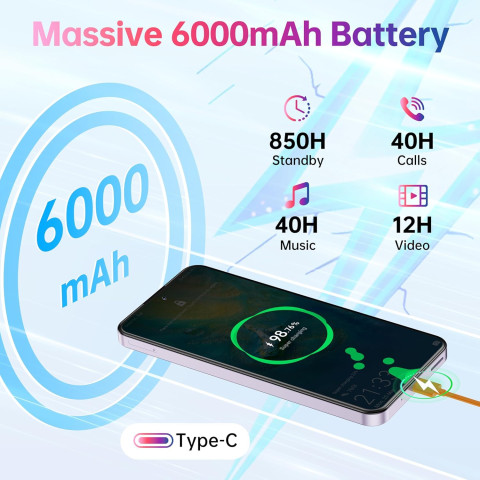 Смартфон Oukitel C69 7.2" HD+ /8GB/512GB/ T606 /6000mAh/ 64+8Мп/ NFC Purple