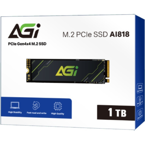 SSD 1Tb AGI AI818 M.2 2280 PCIe Gen 4x4 NVMe 1.4 QLC, Retail