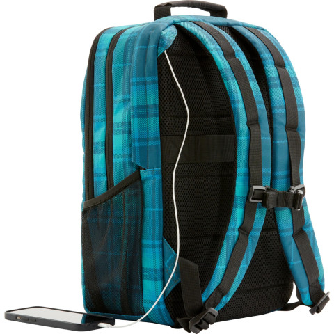 Рюкзак для ноутбука HP 16.1" Campus Tartan Plaid, блакитний