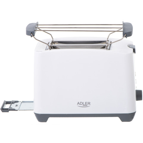 Тостер Adler AD 3216 white 1000Вт/2 відділення/7 режимів підсмажування/розморожування/підігрів булок