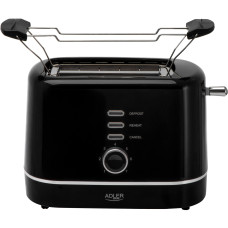 Тостер Adler AD 3224 black 850Вт/ 2 відділення/7 режимів підсмажування/розморожування/підігрів булок