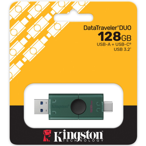 USB Flash Kingston DataTraveler Duo 128GB USB Type-A/ USB Type-C Black/Green, Retail