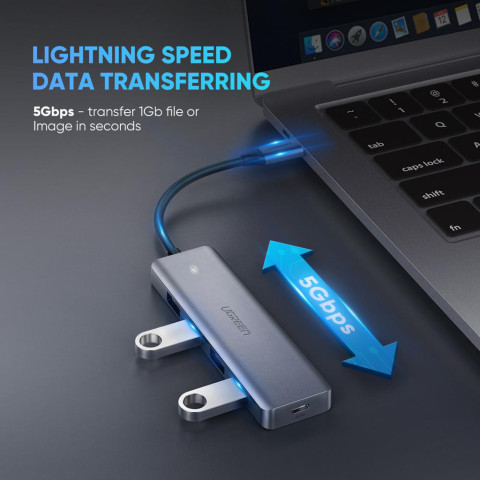 Хаб USB 3.1 Type-C -> 4xUSB 3.0 Grey CM219 Ugreen
