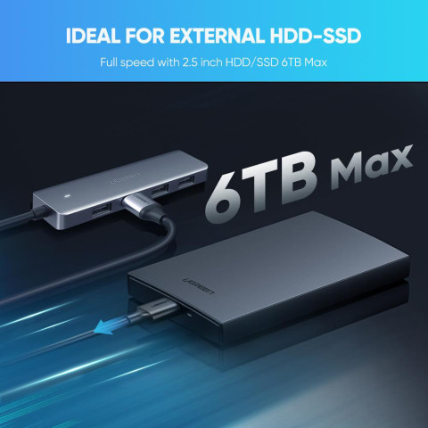 Хаб USB 3.1 Type-C -> 4xUSB 3.0 Grey CM219 Ugreen