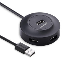 Хаб USB 2.0 -> 4xUSB 2.0 1м passive, Black CR106 Ugreen