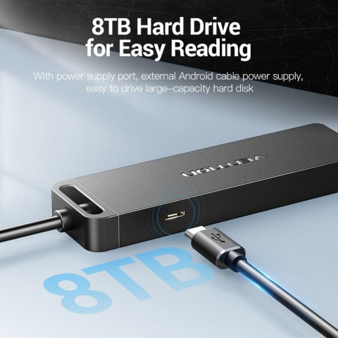 Хаб USB 2.0 -> 4xUSB 2.0, 0.15м, Black Vention