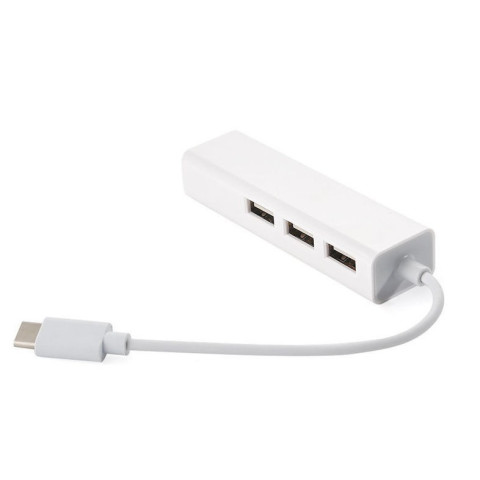 Хаб USB 2.0 Type-C -> 3xUSB 2.0 + RJ45 Fast Ethernet White