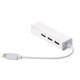 Хаб USB 2.0 Type-C -> 3xUSB 2.0 + RJ45 Fast Ethernet White