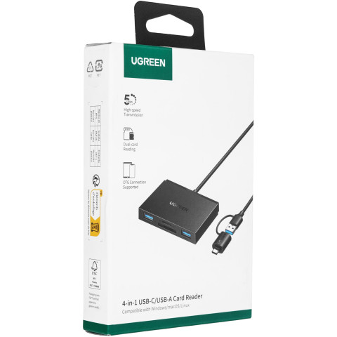 Card Reader USB 3.0 4-in-1,OTG USB-C/USB-A, SD/TF, 4-in-1 CM812 Ugreen
