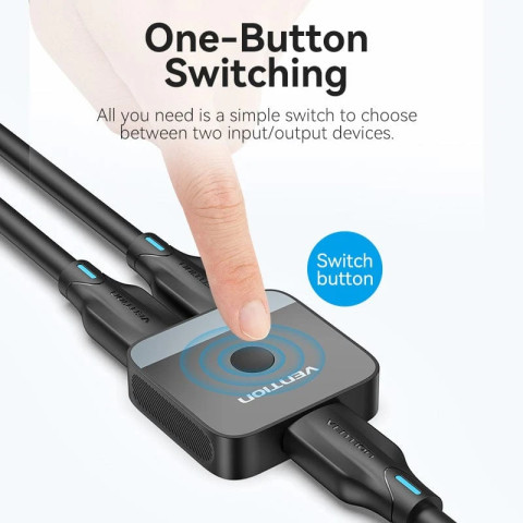 Сплітер HDMI 2.0 UHD 4K 60Hz 3D, HDCP,1080P перемикач двонаправлений 2 IN 1 OUT Vention