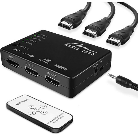 Комутатор HDMI 5xports HDMI switch, remote controlled, 4K resolution support Media-Tech