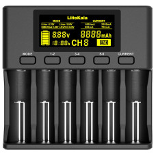 Зарядний пристрій LiitoKala Lii-S6, 6x(Lion/LiFePO4/NiMH/NiCd), Auto Polarity, Display+CAR charger